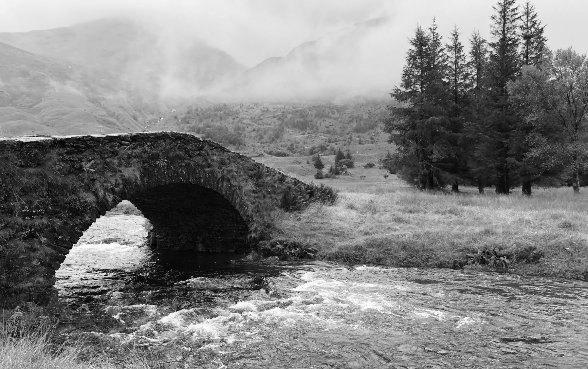An old bridge in the Islay mist